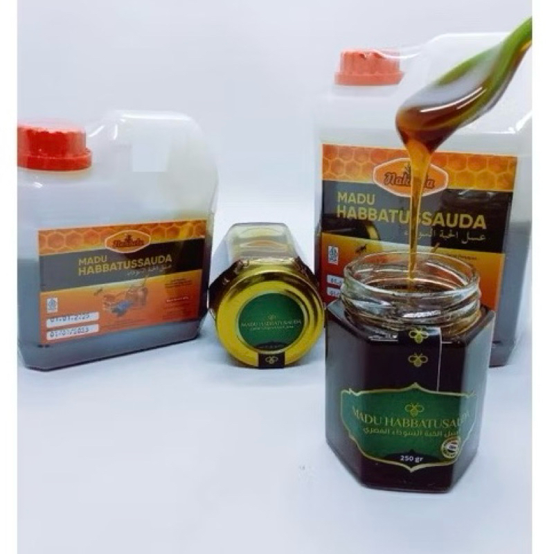 

Madu Arab Mesir Habbatussauda Nakhela 500gr & 1000ml - Honey 100% Original - Madu Habbat Sauda