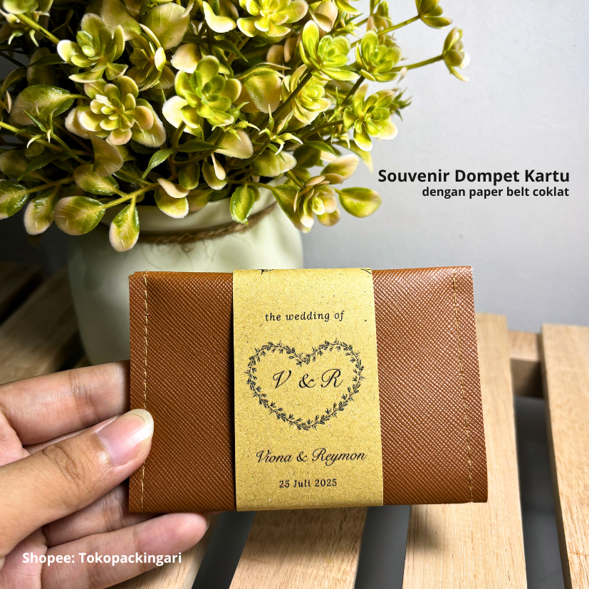 Souvenir Dompet Kartu Paper Belt Coklat  | Souvenir Dompet Koin | Souvenir Dompet Kartu Murah