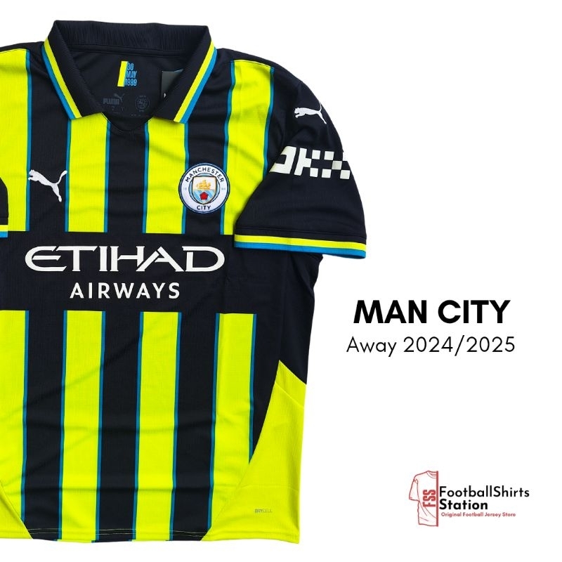 Jersey Manchester City Away 2024/2025 Nameset Haaland Size L Original