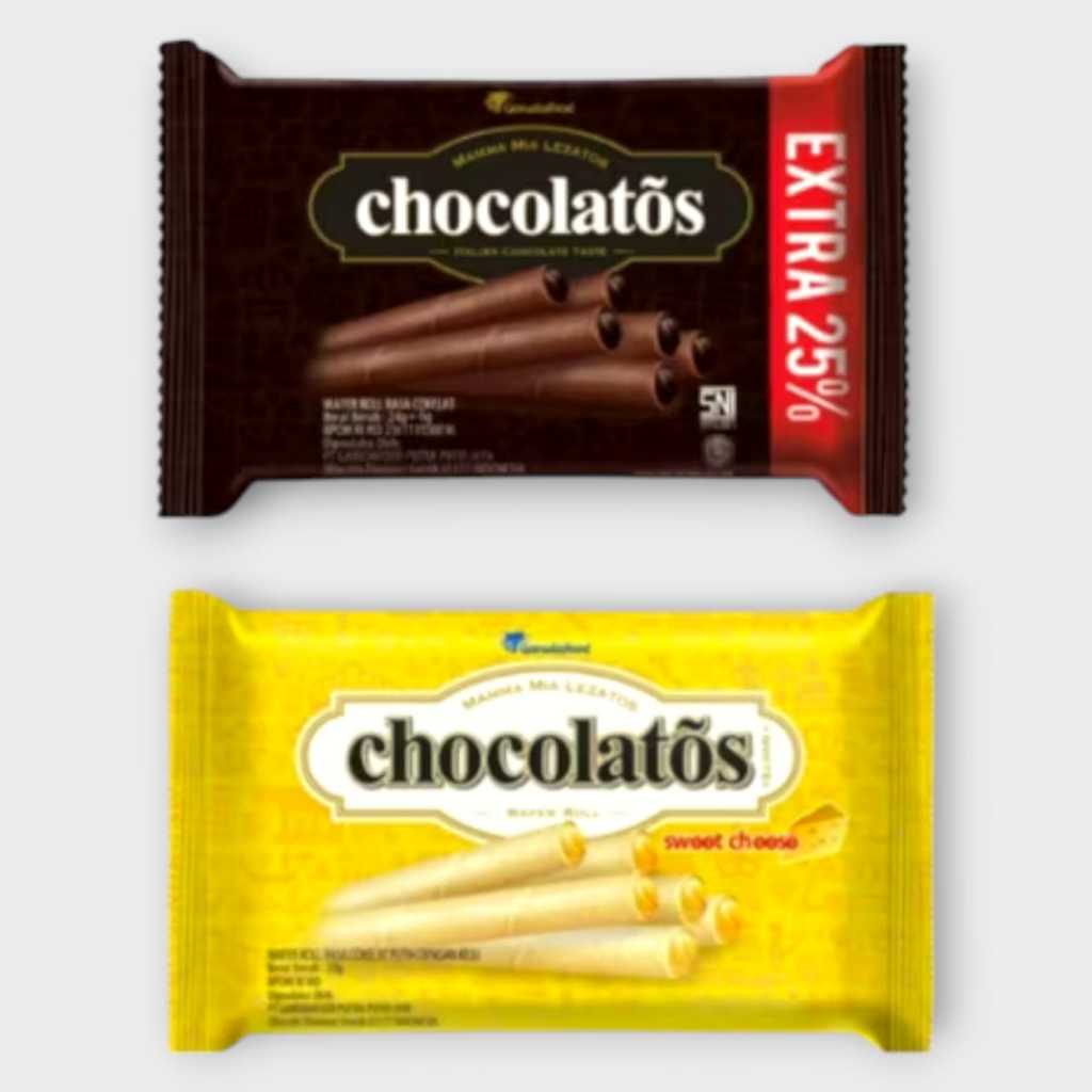 

Chocolatos Rolls Wafer / Chocolatos Mini Wafer Roll 27g 10Pcs