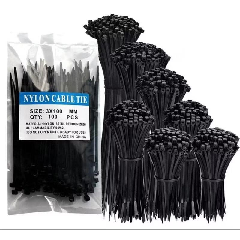 

NYLON CABLE TIE TIES 10CM 15CM 20CM 25CM 30CM KABEL TIS ISI 100 HITAM