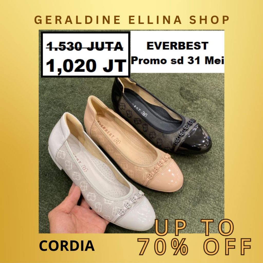 Sepatu flat everbest Wanita perempuan cewe cewek EVERBEST ORIGINAL 100% SERI CORDIA