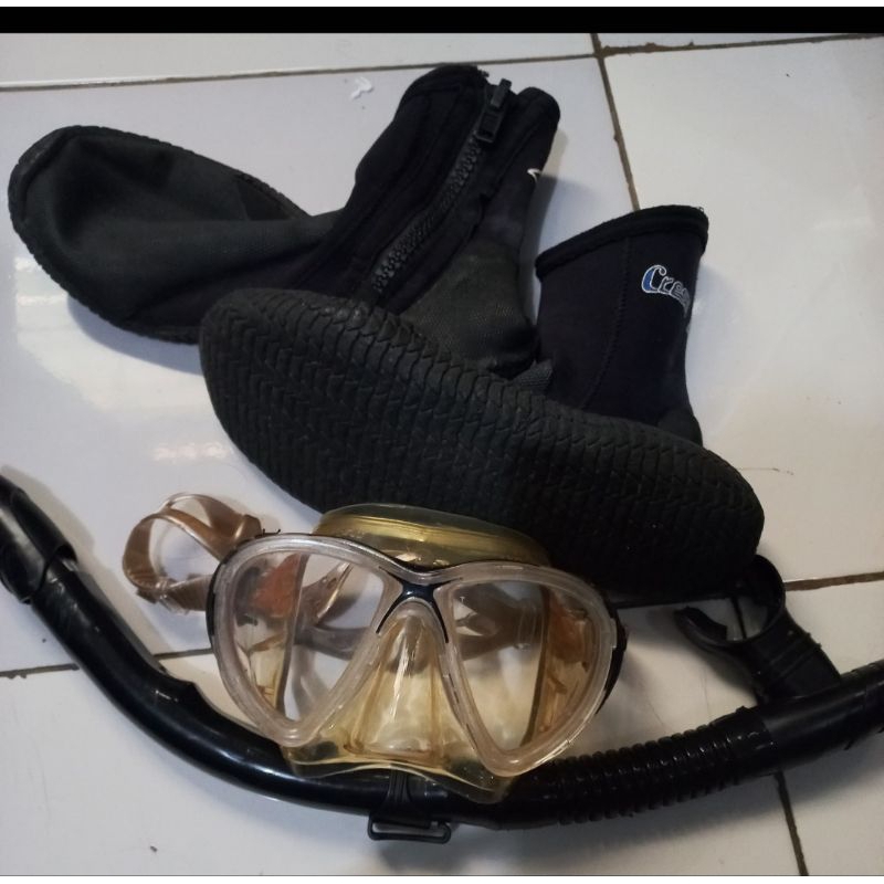masker cressi, snorkle, boots cressi