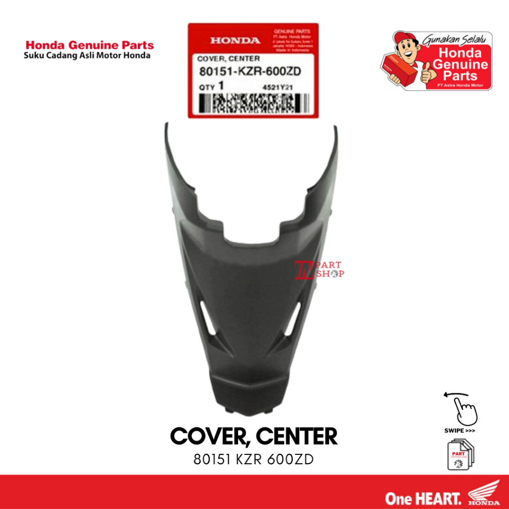 Cover Tutup Mesin Tengah (Cover Center - Vario 125 Techno Fi / 80151-KZR-600ZD