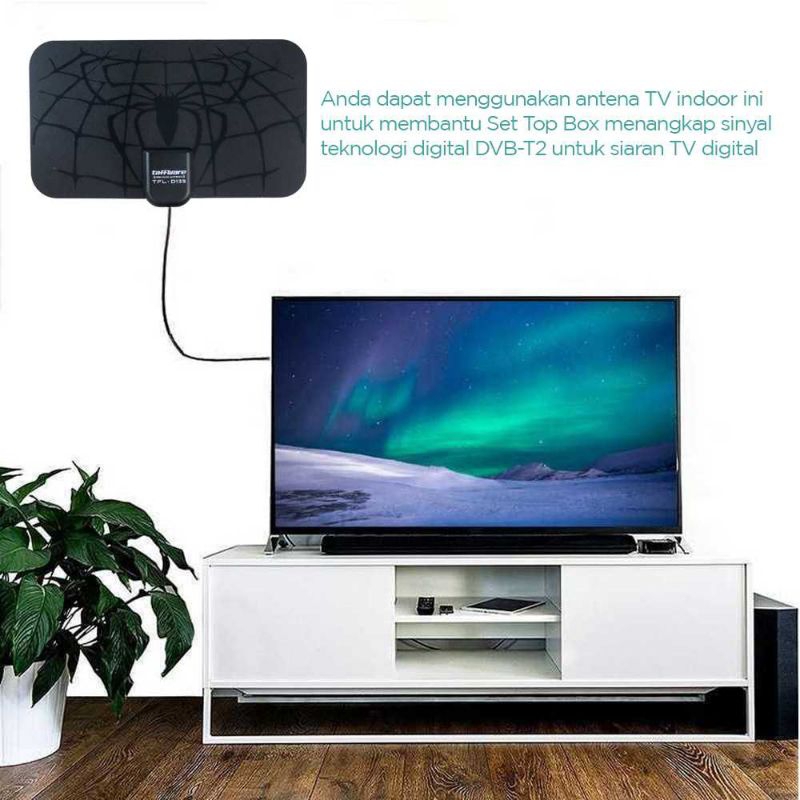 Antena TV Digital Indoor DVB-T2 25dB Spider Jack Male Plug / Antena Tv digital super jernih / Antena