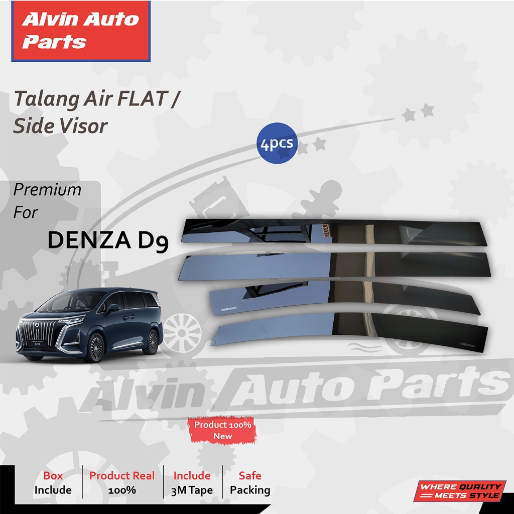 TALANG AIR BYD DENZA D9 / SIDE VISOR DENZA D9 FLAT / ACCESSORIES BYD DENZA D9