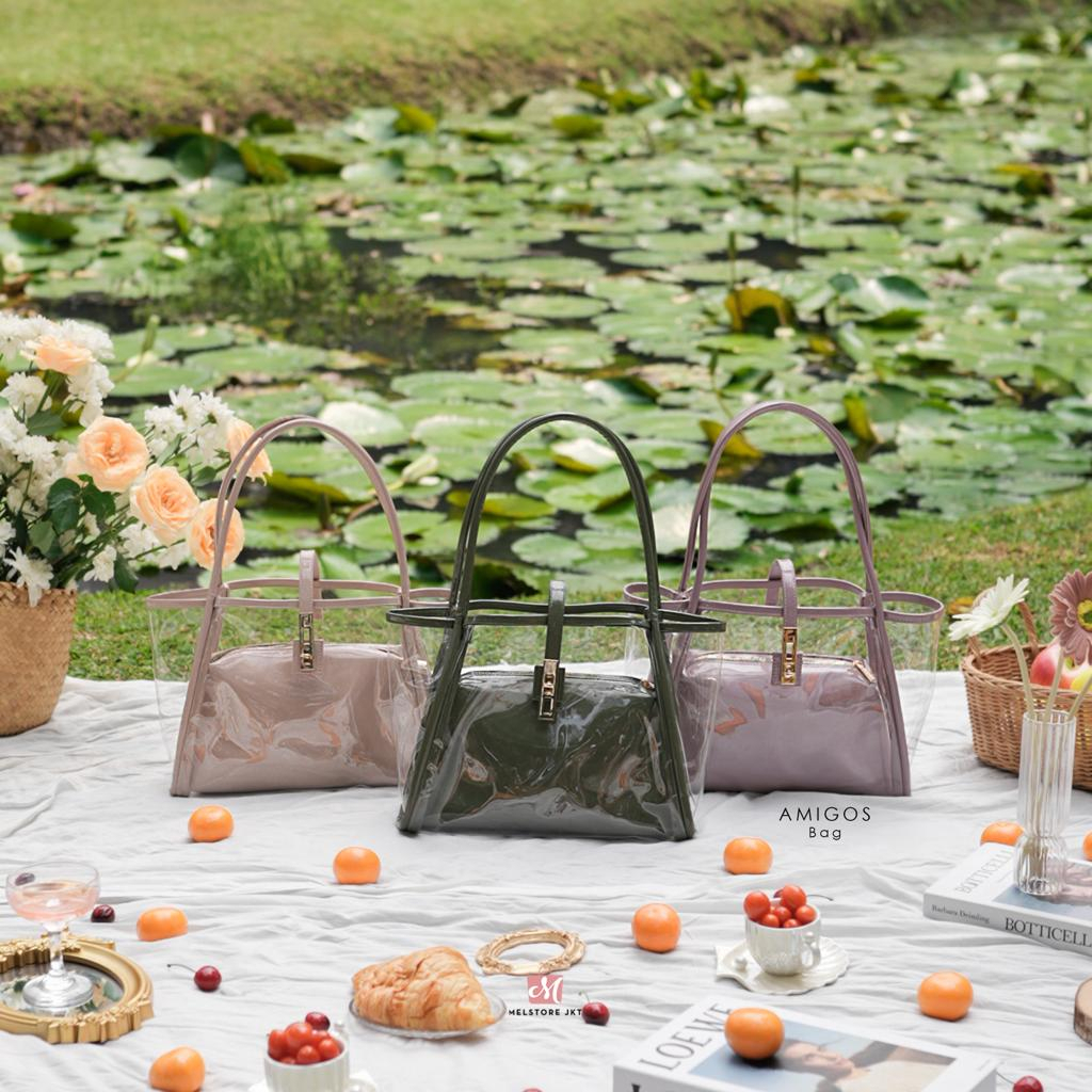 Damelia Melstore JKT Amigos Bag Tas Selempang Mika Wanita Transparan Stylish Free Pouch
