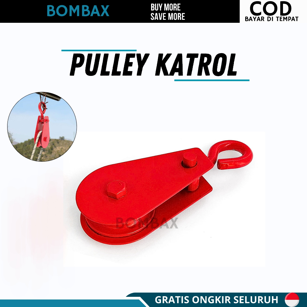 Katrol Air Sumur Timba (2") 0.3 Ton Kerekan Sumur Barang Rol Seling katrol Kapal Barang Kerekan Timb