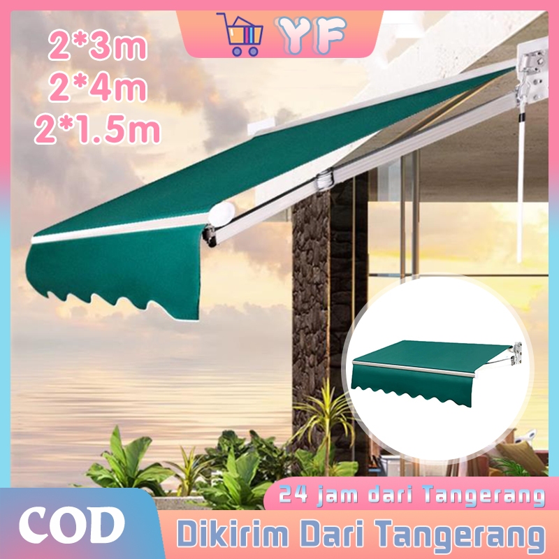 Kanopi Lipat Teras Rumah / Awning Gulung Outdoor / Kanopi Tahan Air Dan Tahan Hujan
