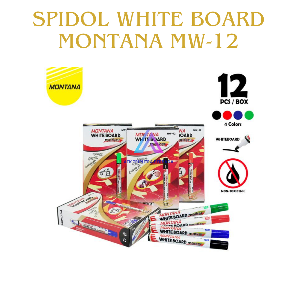 

Spidol Whiteboard Montana MW-12 – Warna Tajam & Mudah Dihapus