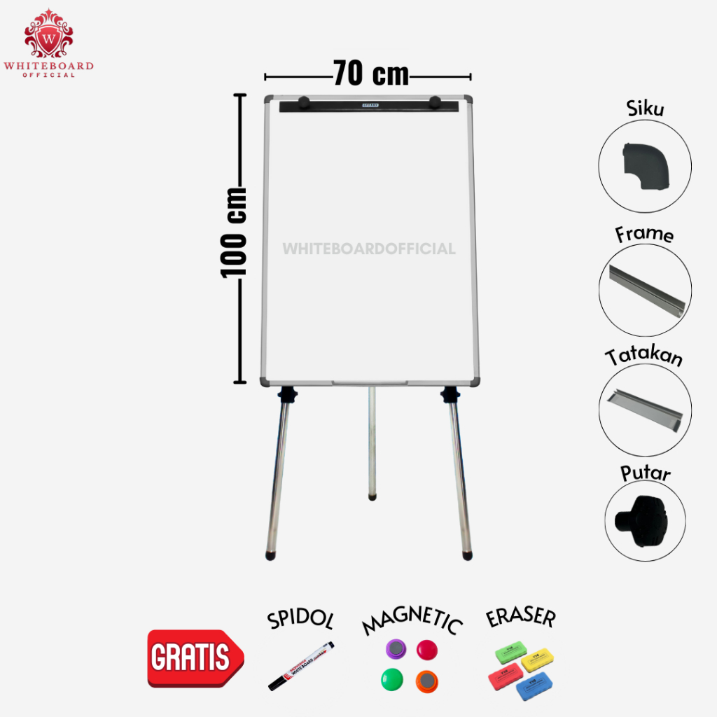 

SAKANA Flipchart Magnet 70x100cm / Flip Chart / Papan Presentasi / Papan Tulis Standing