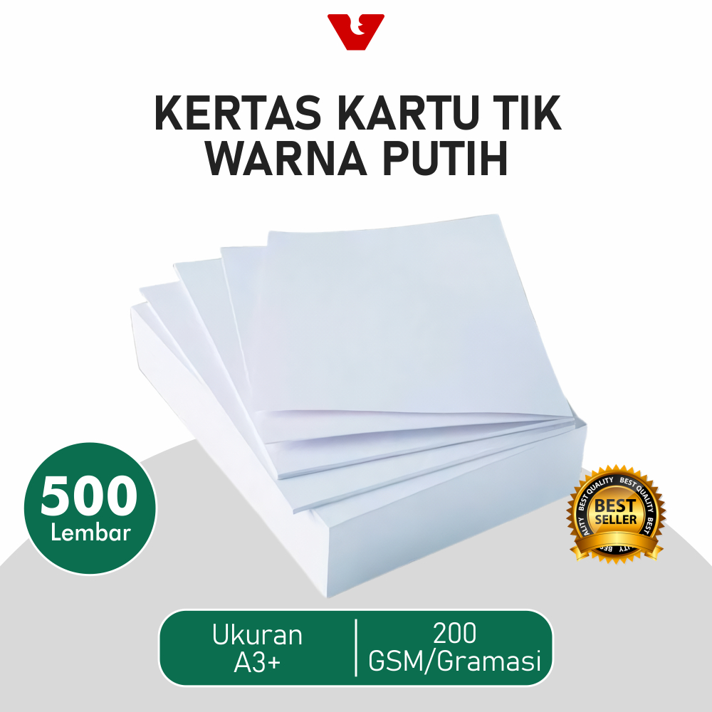 

Kertas Kartu Tik Putih 200 GSM/Gramasi - Ukuran A3+ Isi 500 Lembar
