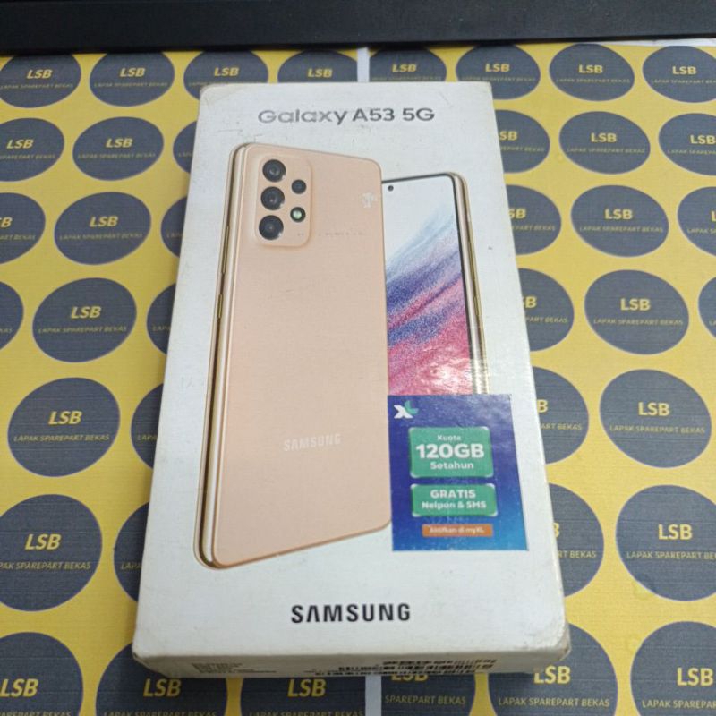DUS BOX HANDPHONE SAMSUNG A53 A536E/DS  PEACH ORIGINAL BEKAS