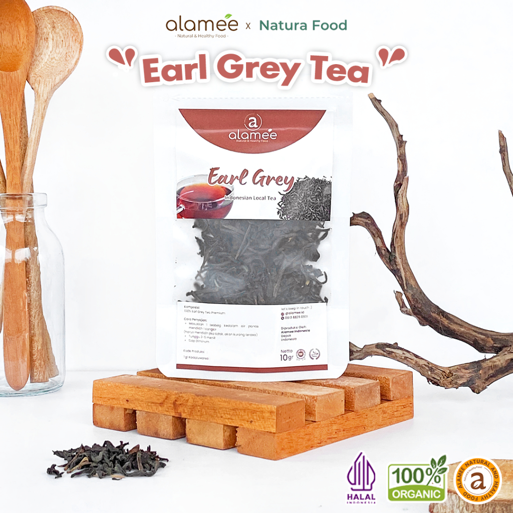 

ALAMEE Earl Grey Black Tea Teh Tradisional Alami Organik Dried Leaf Premium 10gr