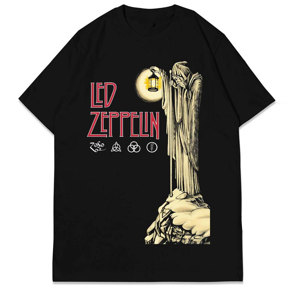 Baju Kaos Band Led Zeppelin Hermit Logo t shirt 100% Katun 24s