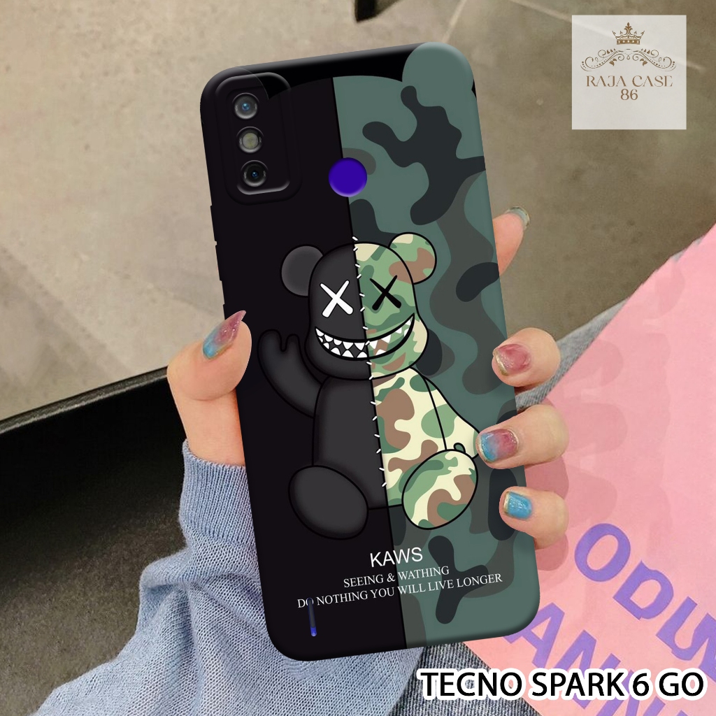Softcase Tecno Spark 6 Go - Rajacase - Case Tecno Spark 6 Go - Motif Case Branded - Case Tecno Spark