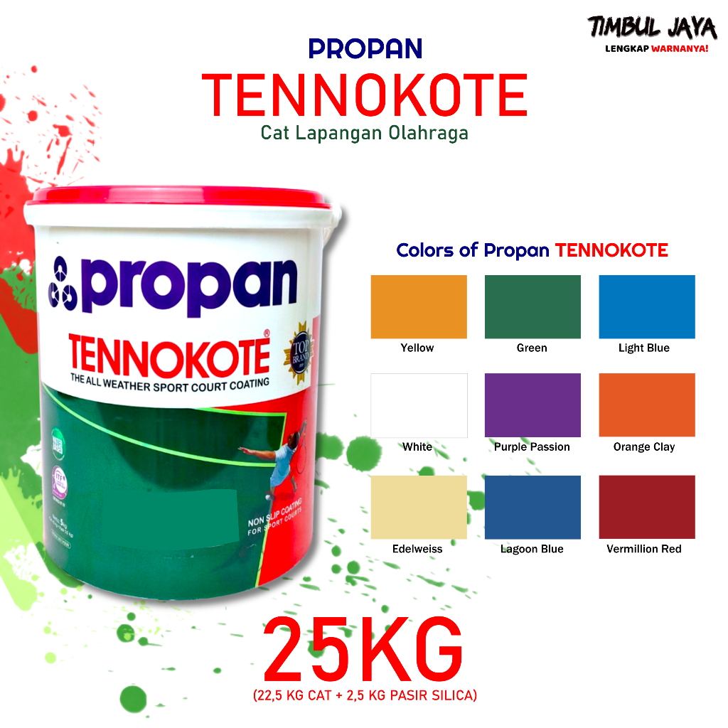 Cat Propan Tennokote 25kg Lapangan Outdoor Anti Slip Badminton Tenis Basket / Cat Lapangan Tenokote