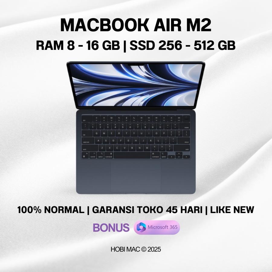 Macbook Air M2 13 - 15 Inch RAM 8 - 16 GB SSD 256 - 512 GB