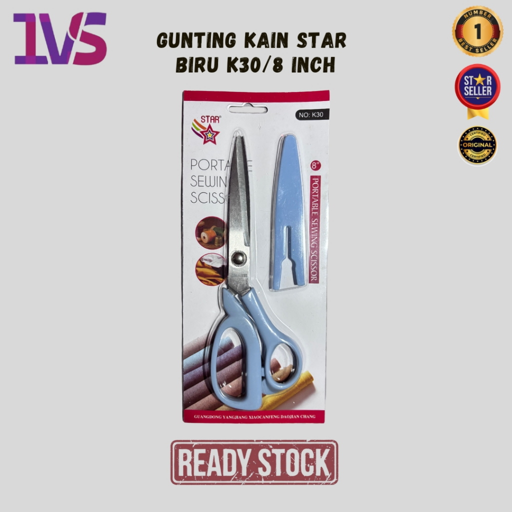 

Gunting Kain Star Biru K30/8 Inch Original Product