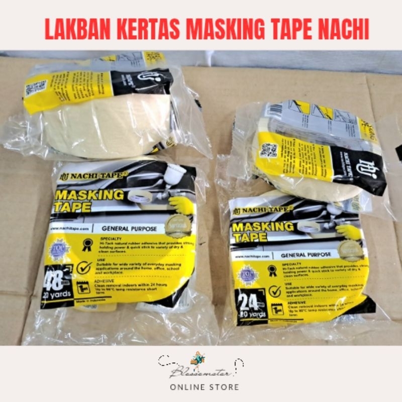 

LAKBAN SELOTIP MASKING TAPE KERTAS NACHI 20 YARD / ISOLASI KERTAS