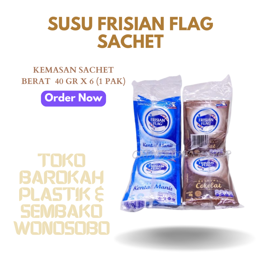 

Susu Bendera Kental Manis Frisian Flag Coklat/Putih - 1 Pak 6 Sachet