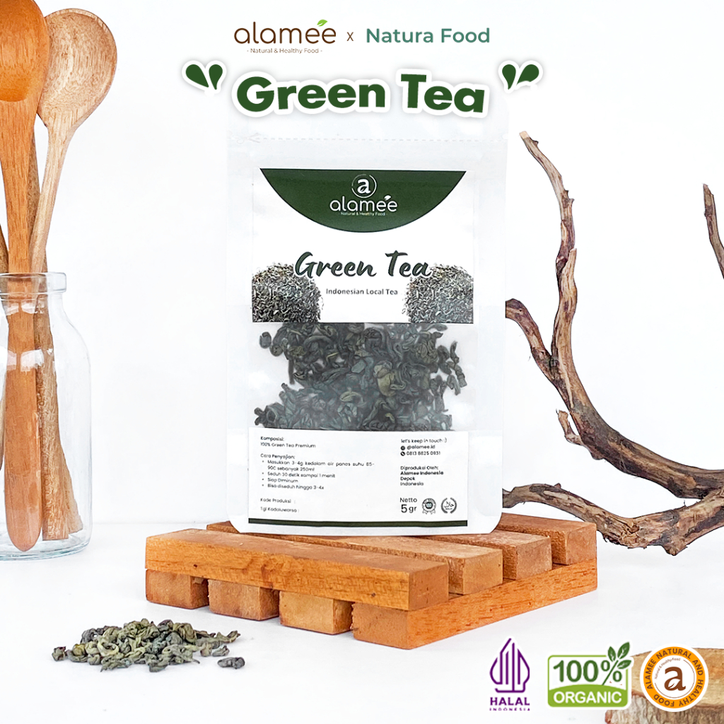 

ALAMEE Green Tea Teh Hijau Organic Kering Organik Greentea Minuman Herbal Premium 5gr