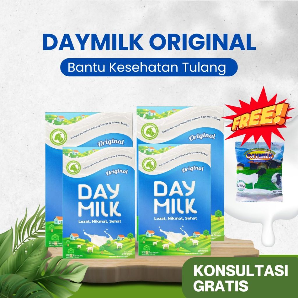 

DAYMILK Rasa Original Atasi pernafasan & Persendian - PAKET HEMAT 4 BOX FREE DAYMILK SACHET