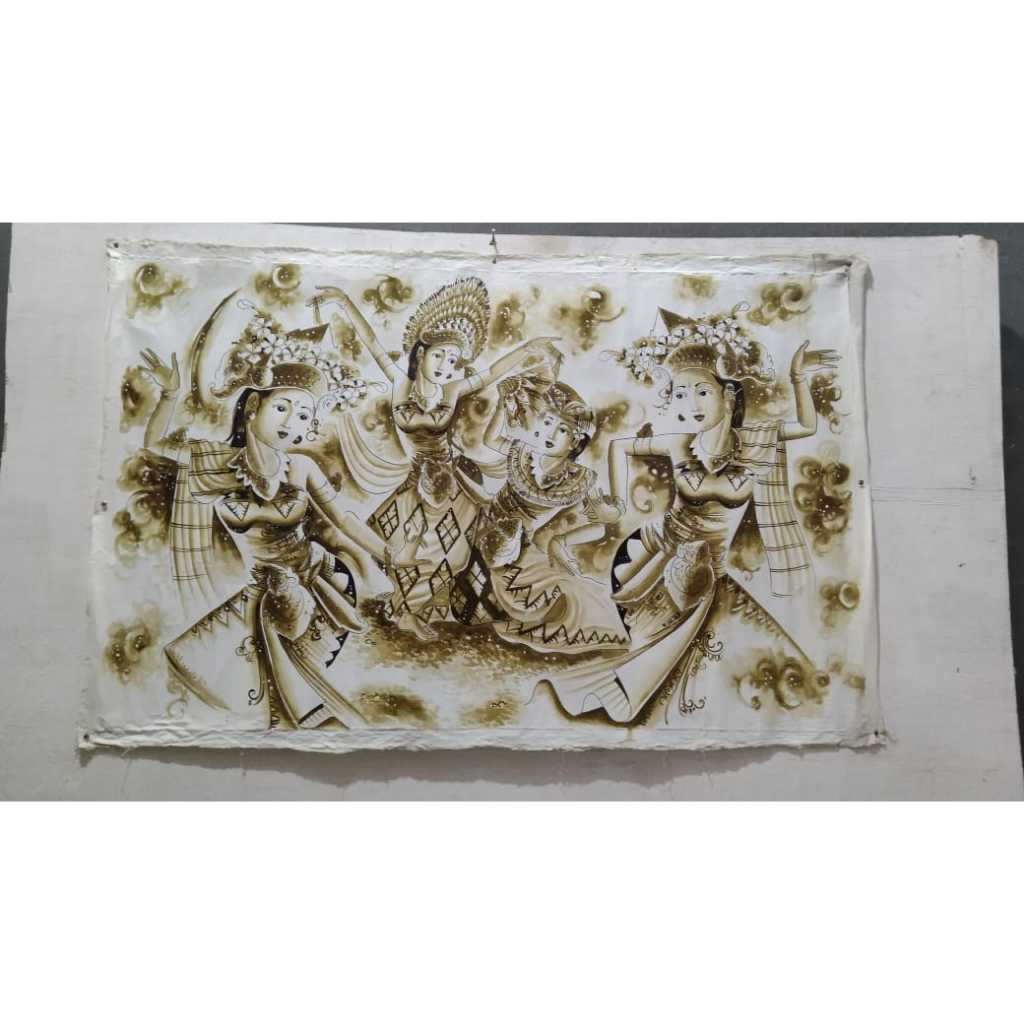 Lukisan Penari Bali 2012 Kanvas Kuno Jadul Antik