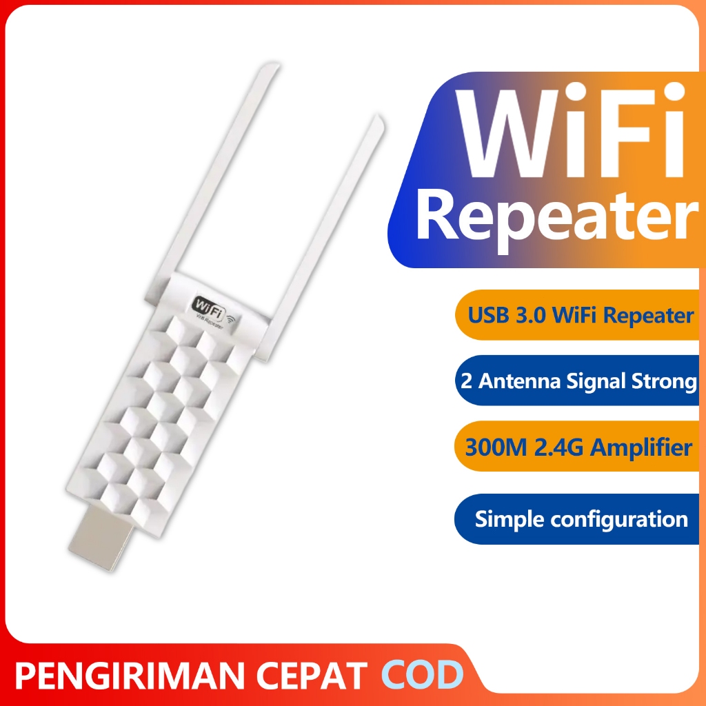 Wireless USB WiFi Repeater 300Mbps Relay Penguat Sinyal Wifi Extender tanpa kabel repeater penguat j