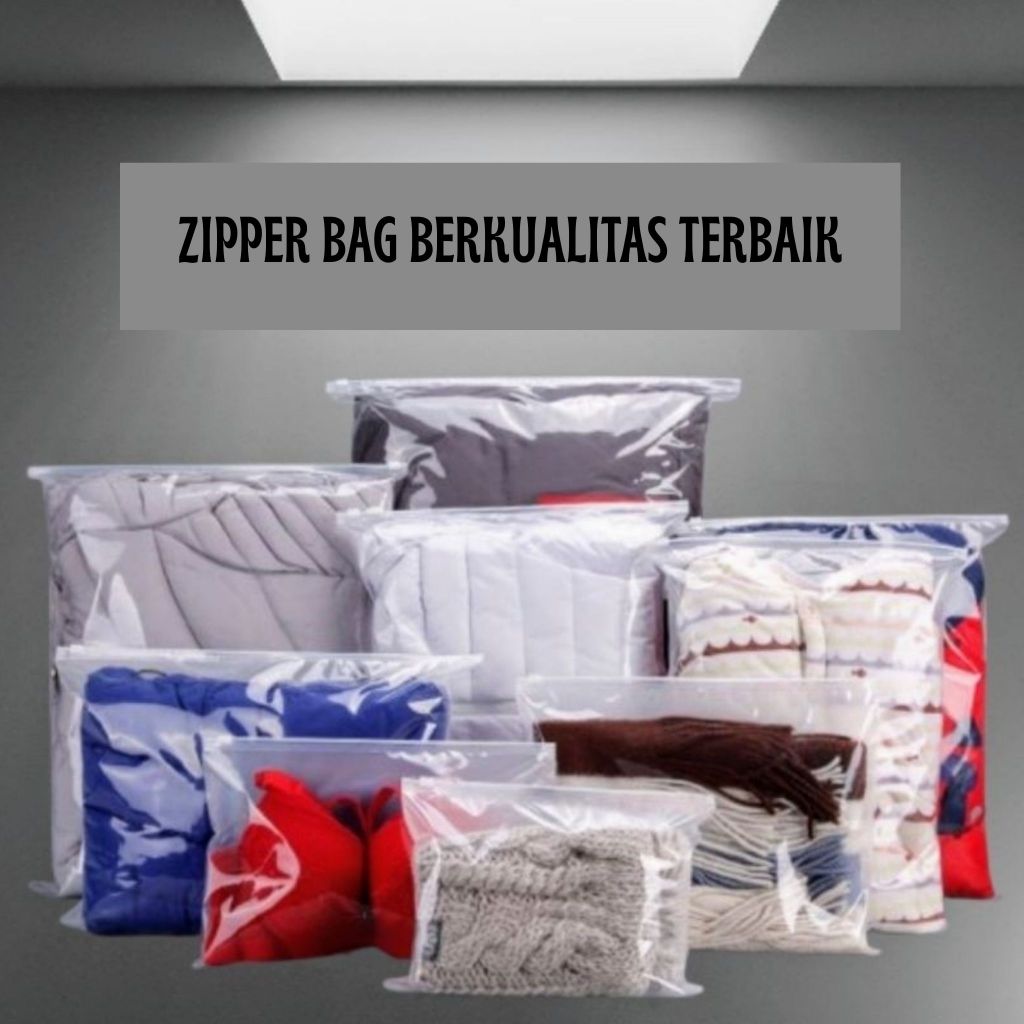 Zipper Bag Organizer bag plastik baju transparan / travel pouch / plastic PE / zipper lock storage
