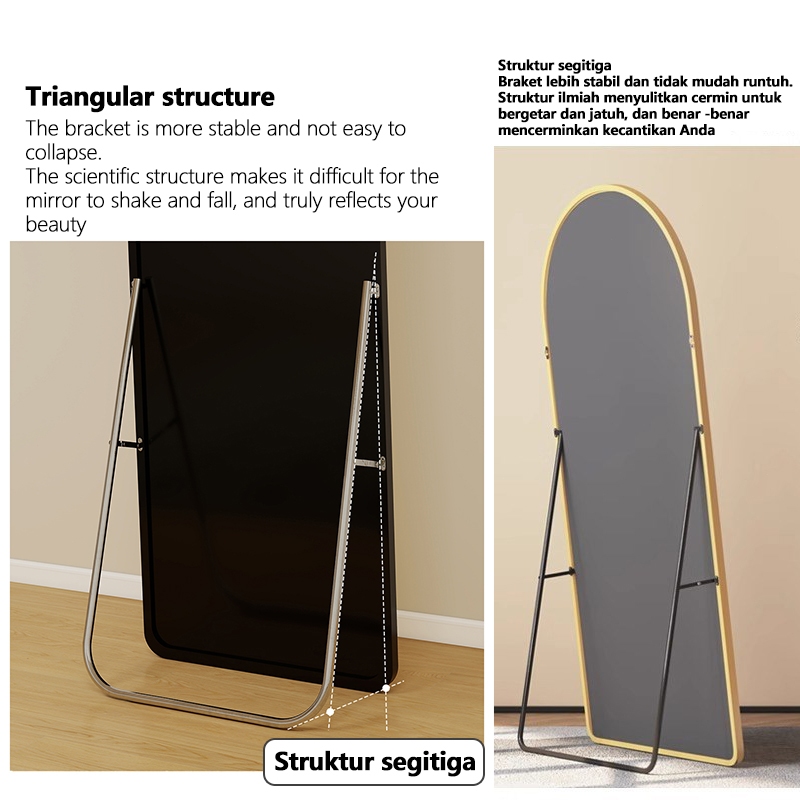 Wave_Dass - Standing Mirror Full Body 60X160Cm Aesthetic Anti Pecah Minimalis