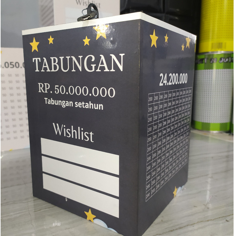 Celengan Target Viral Kotak Jumbo Besar Kunci Celengan Target 50 Juta Setahun Celengan kayu Anti Ray
