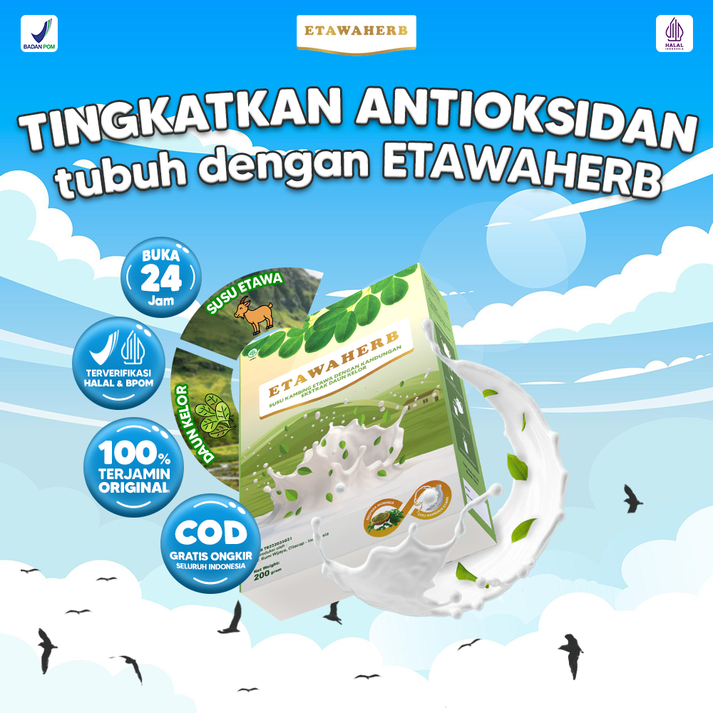 

Etawaherb Susu Kambing Etawa Unggulan Daun Kelor Tingkatkan Antioksidan Tubuh 200gr