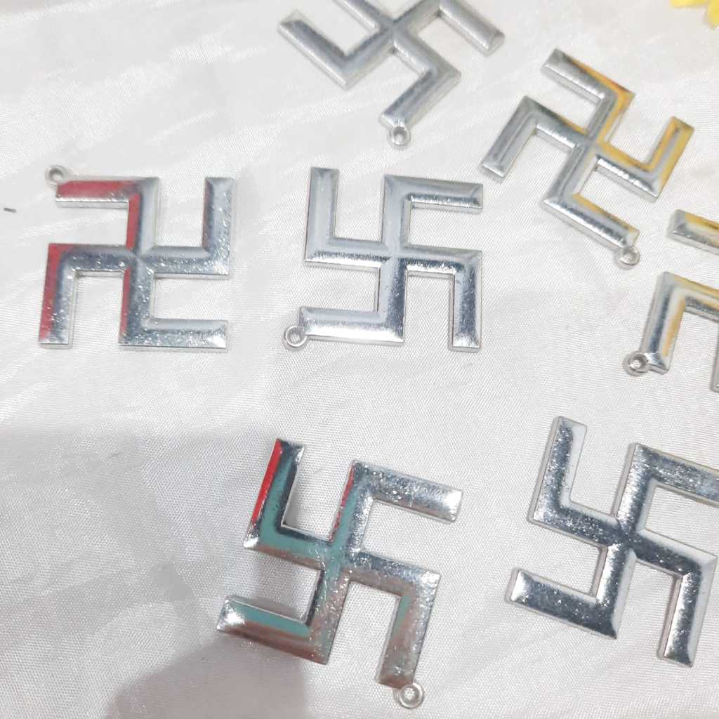 ACC 3401 NECKEL / MANIK MANIK ACC CHARM  GANTUNG / SWASTIKA / AKSESORIS KERAJINAN TANGAN