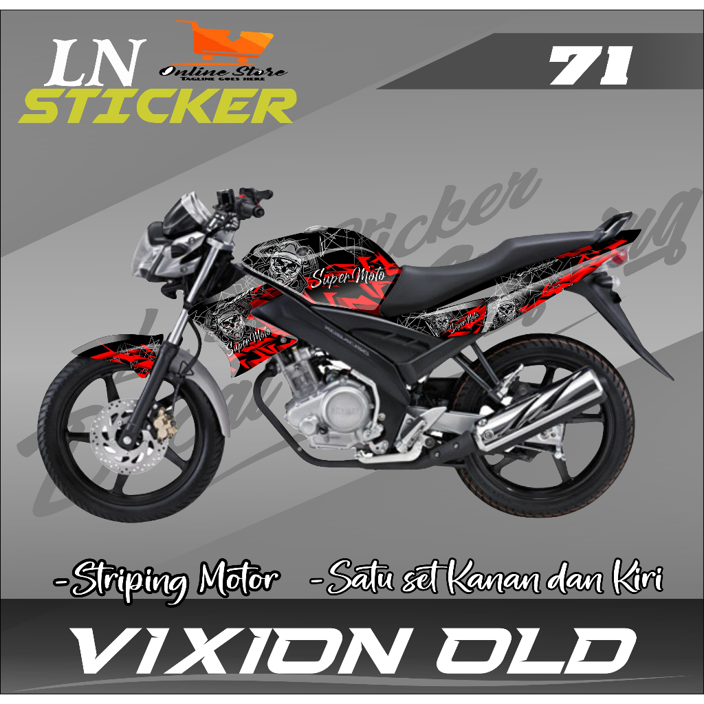 Decal Vixion Old Full Body Stiker Vixion Old Full Body Striping Vixion Old  LN 71
