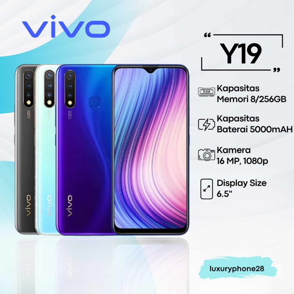 Hp Vivo Y19 Ram8 256GB 6.53 Inch Murah Smartphone Handphone