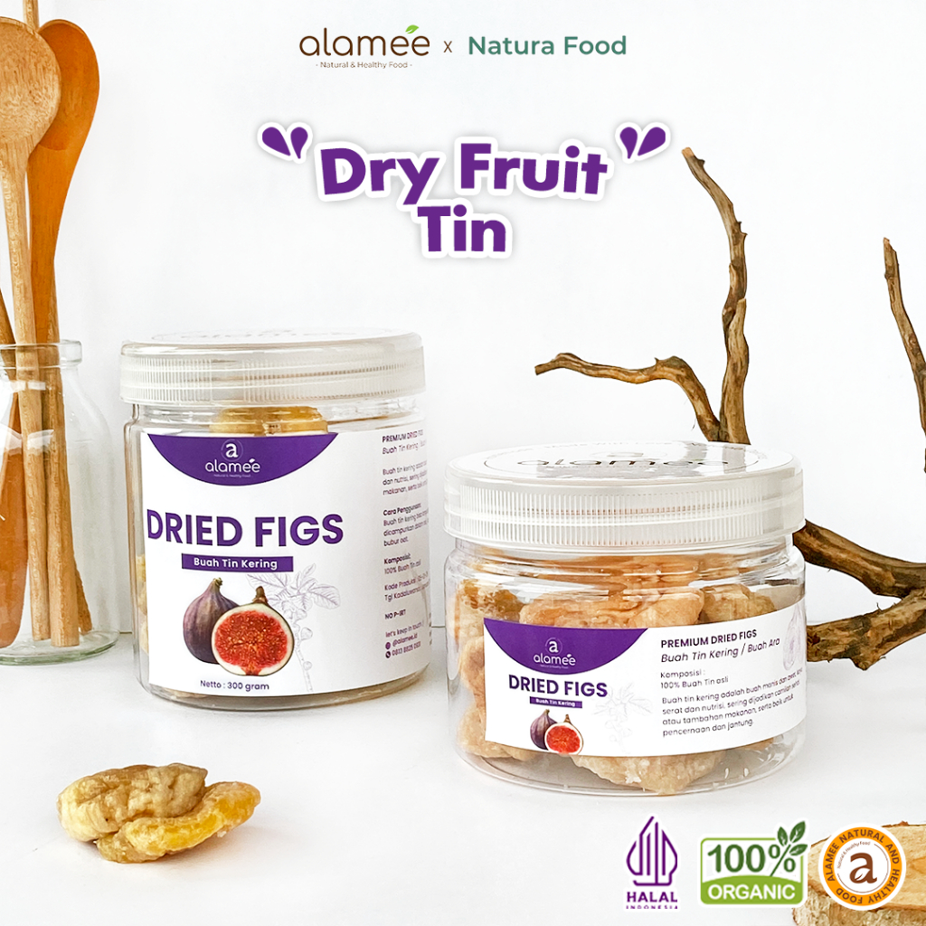 

ALAMEE Buah Tin Kering Cemilan Buah Sehat Dried Figs Buah Ara Kering Rendah Kalori 300gr