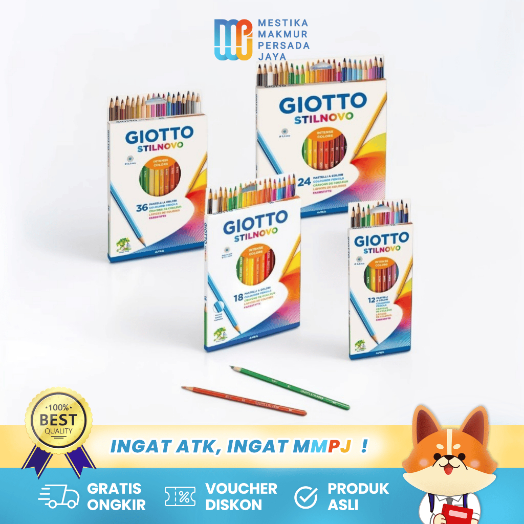

Giotto Stilnovo Pensil Warna 1 Set Isi 12 / 24 / 36 Hexagonal Pencil Non-Toxic