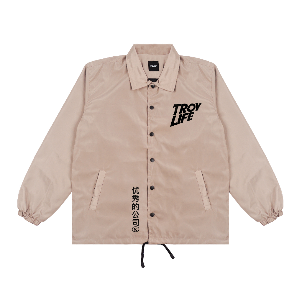 Troy Company Coach Jacket Troy Life Khaki - Jaket Windbreaker Coklat Khaki WN 3130