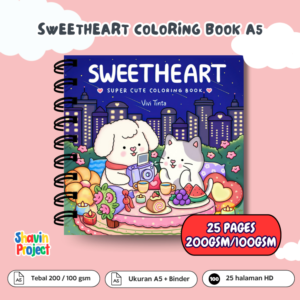 

Sweetheart Coloring Book A5 25 Halaman Tebal 200gsm Buku Mewarnai Untuk Anak Remaja Dewasa
