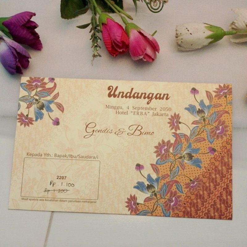 undangan ERBA 2207, Free custom foto & denah , free plastik kemas