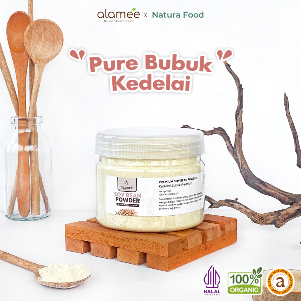 

ALAMEE Soy Milk Bean Powder PREMIUM Bubuk Susu Kacang Kedelai Murni Tinggi Protein Tanpa Gula 125gr