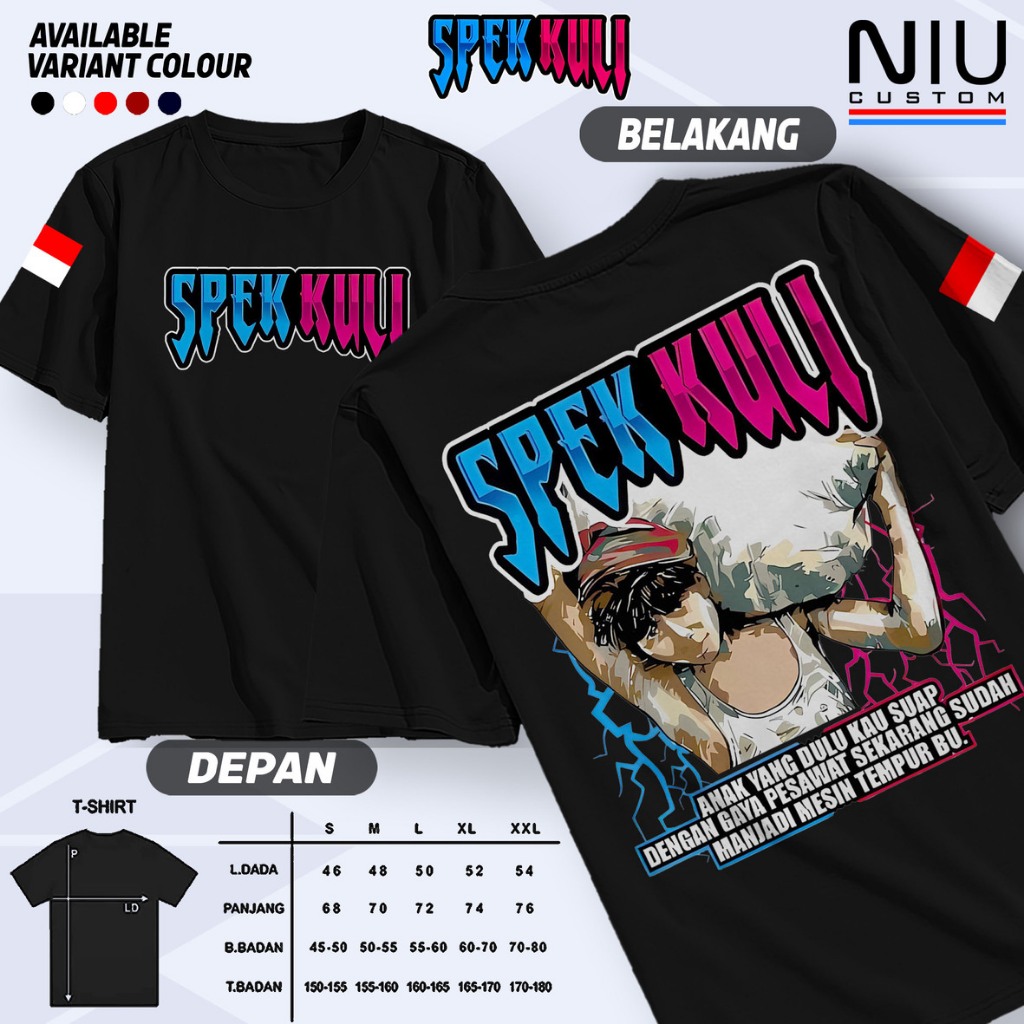 Kaos Spek Kuli Distro keren Terbaru Murah, Baju Profesi Pekerja Keras Kaos Kuli