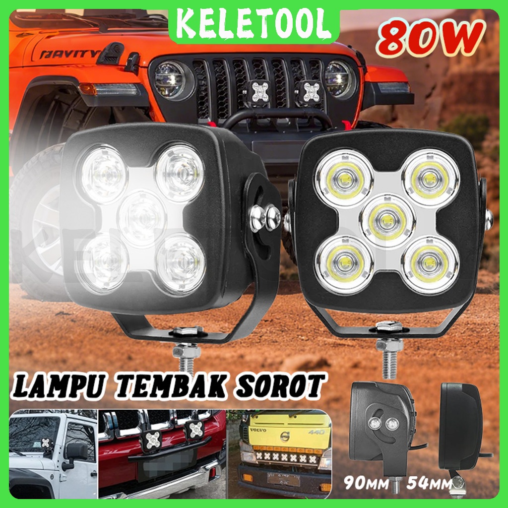 80W 100% ORI Lampu volvo alat berat Sorot Heavy Duty Offroad Tembak dotrek mobil volt truk Balak Dot