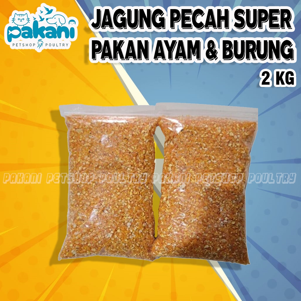Termurah Jagung Pecah 2 KG Makanan Pakan Ayam Burung Dara Merpati Unggas Tekukur