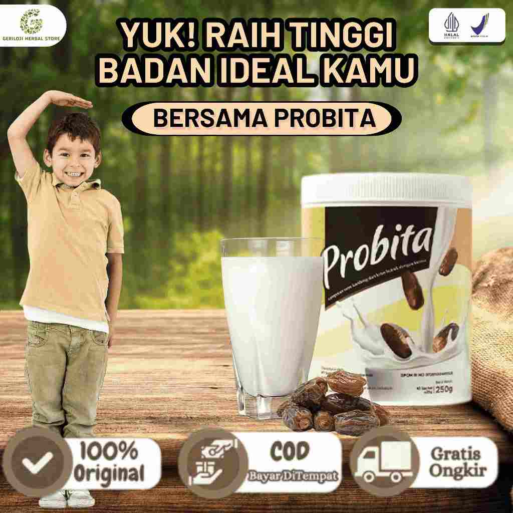 

Probita Susu Kurma Ajwa 250gr - Penambah Tinggi Badan Anak & Remaja - Rendah Gula - BPOM & Halal