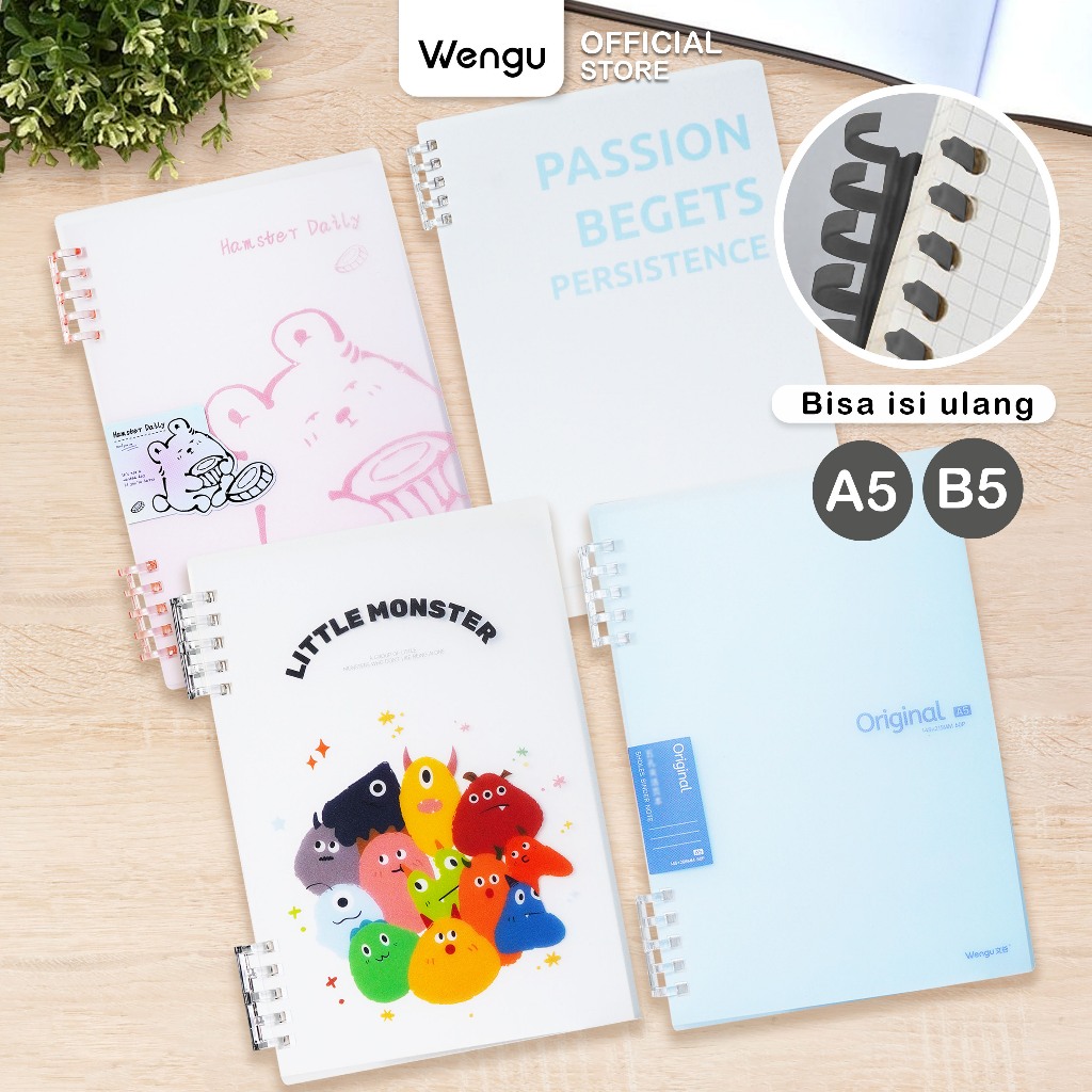 

Wengu Buku Tulis Ring Motif Lucu A5 / B5 Buku Catatan Aesthetic - HC