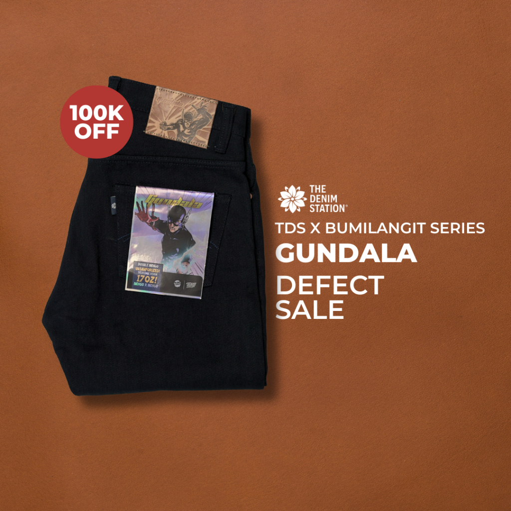 The Denim Station - DEFECT SALE GUNDALA 17oz Indigo X Maroon Unsanforized Selvedge Denim (Ready Stoc