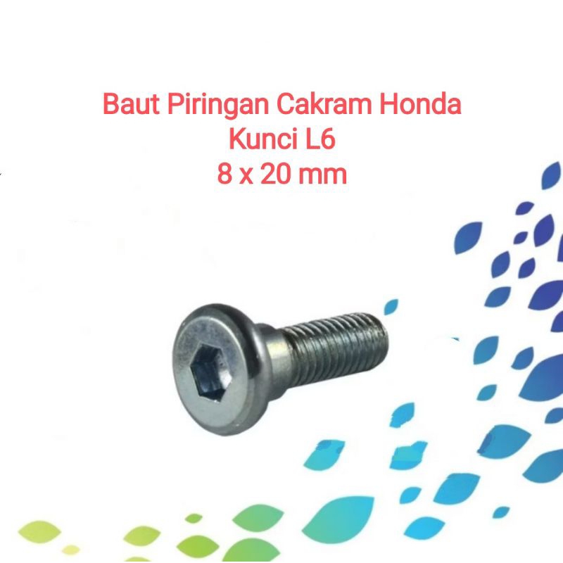 Baut Cakram Honda Kunci L6 M8x20 Vario Beat Scoopy Genio Supra Revo Blade Mega Pro Tiger Baut Piring