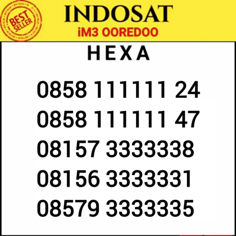 Nomor cantik Indosat IM3 Ooredoo hexa